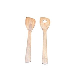 Bamboo Corner Scraper Utensil Set OS Natural Tan  Eco Friendly